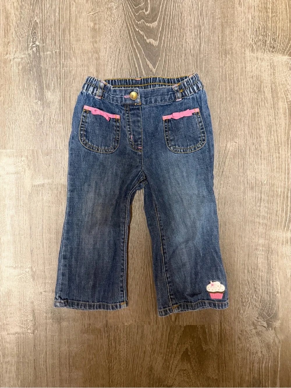 Gymboree Blue Denim Jeans with Pink Accents